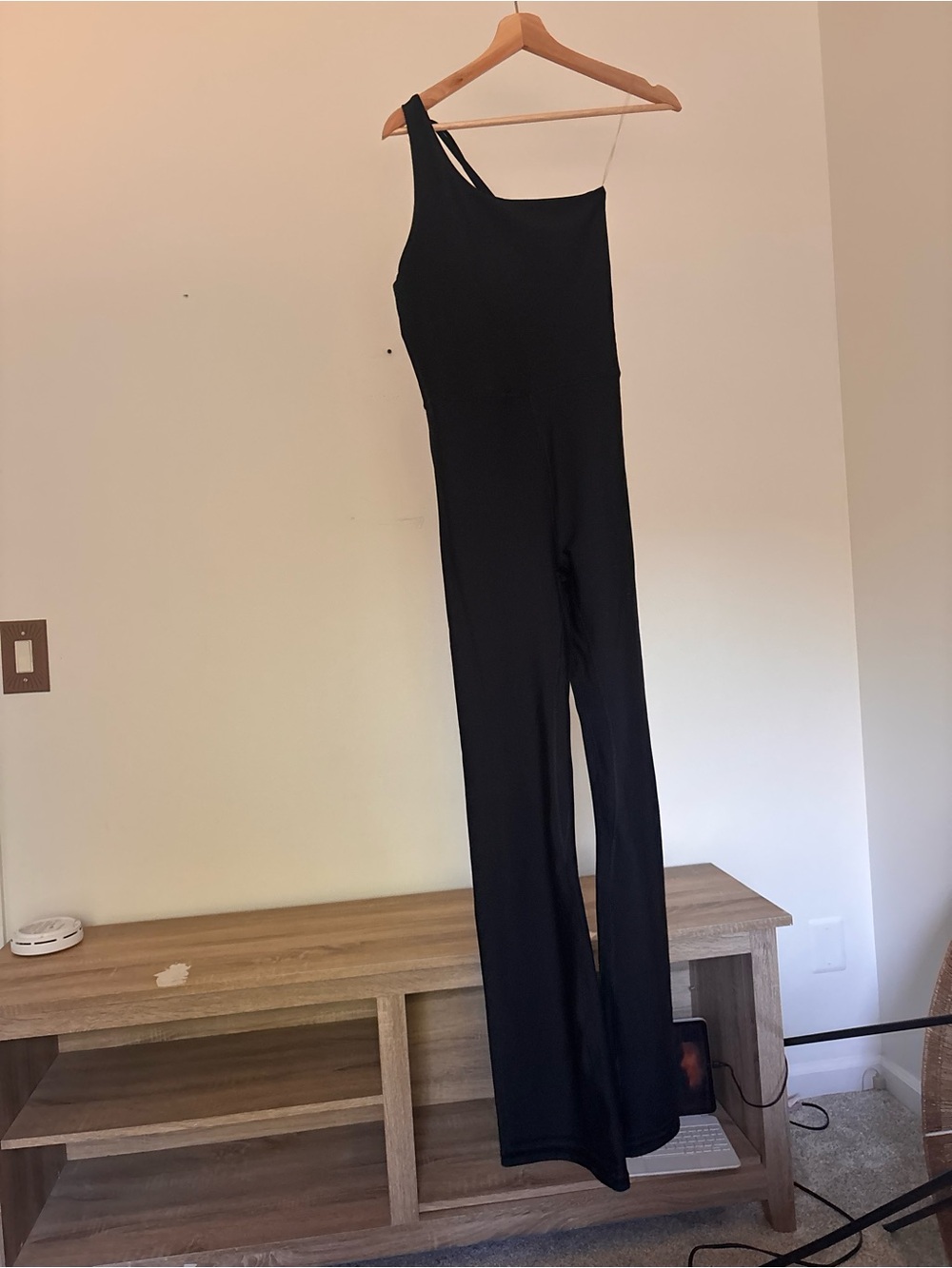 YPB Classic One-Shoulder Black Jumpsuit